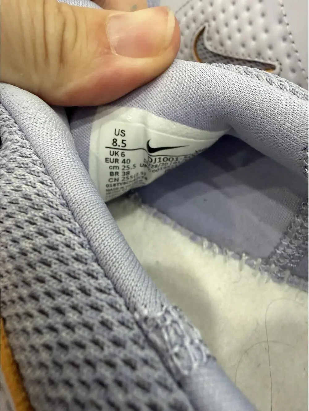 Nike Slip-On Knit Sneakers Lavender Blue White *missing insoles Size 8.5